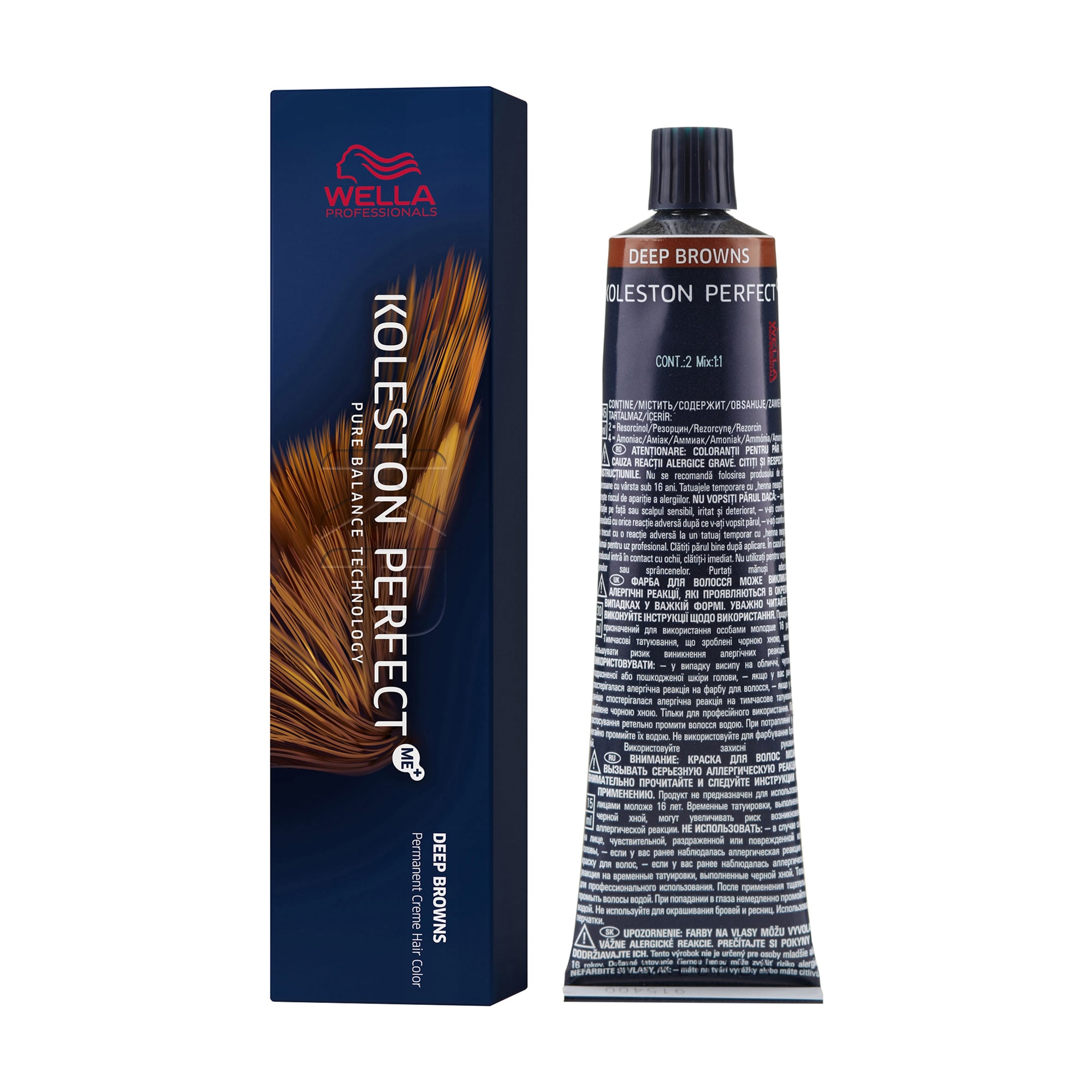 Уцінка! Стійка крем-фарба для волосся Wella Professionals Koleston Perfect Deep Browns, 5/75-коричневий махагон, 60 мл